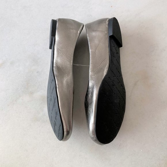 New! NWOT American Eagle Outfitters vegan leather pewter metallic ballet flats - Picture 7 of 9